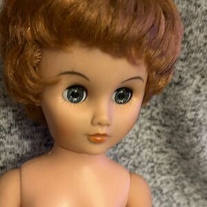 Vintage 1950s Bride Doll with Sleepy Auburn Hair Incomplete